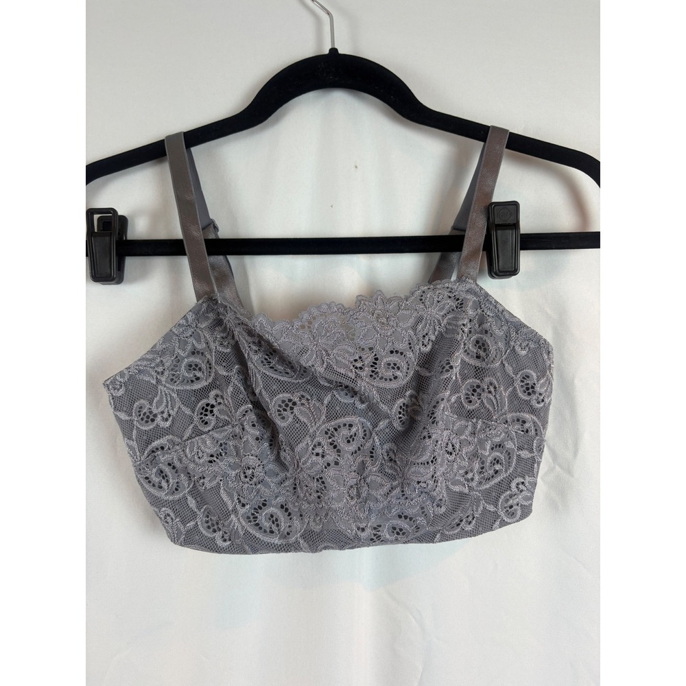 Olga Secret Hug Gray Floral Lace Camisole Bra 35263 Womens 36DD Full Coverage